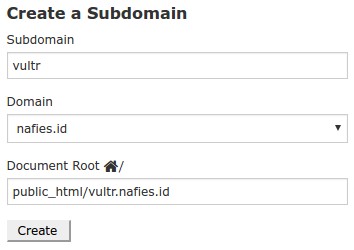 Buat Subdomain