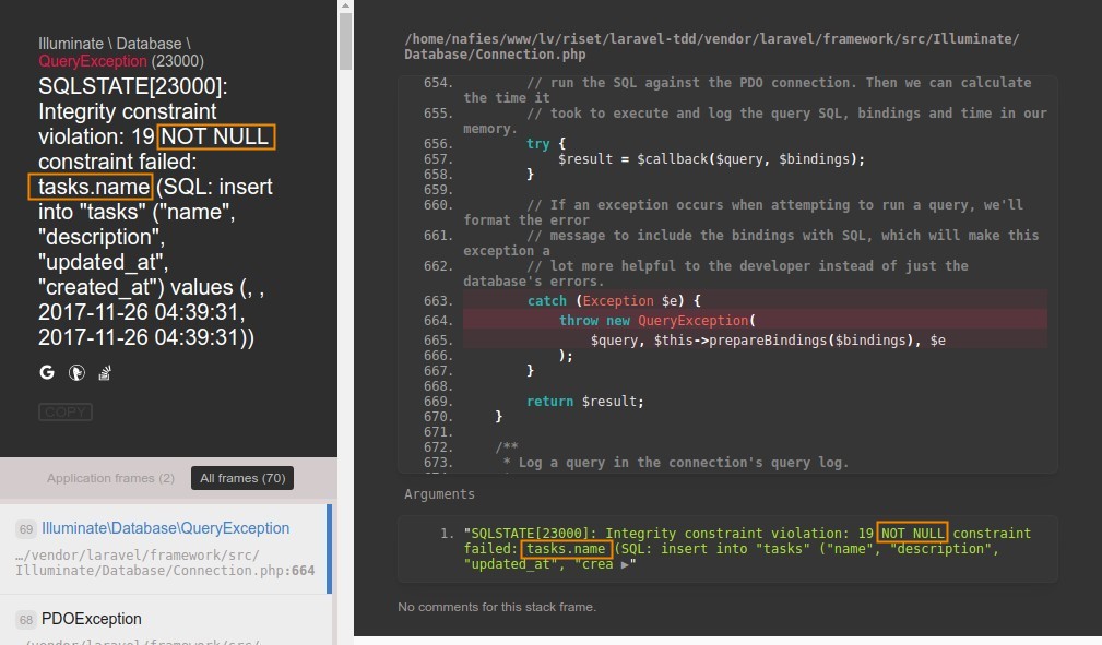 Error SQL tanpa validasi