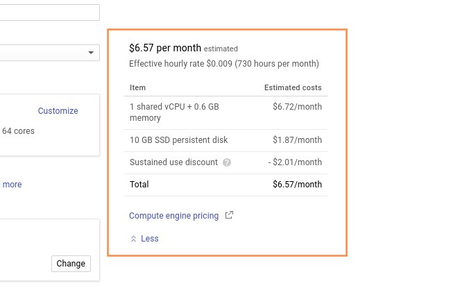 Google Cloud Engine Charge Details