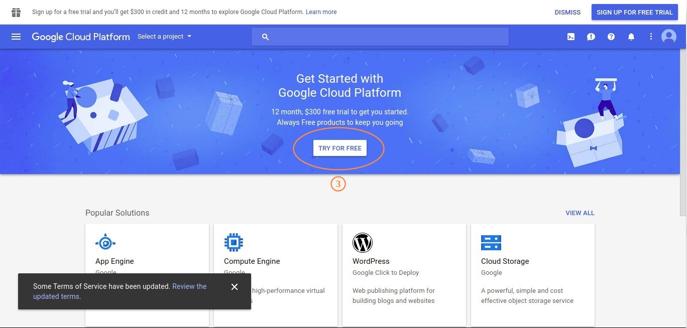 Google Cloud Platform Homepage