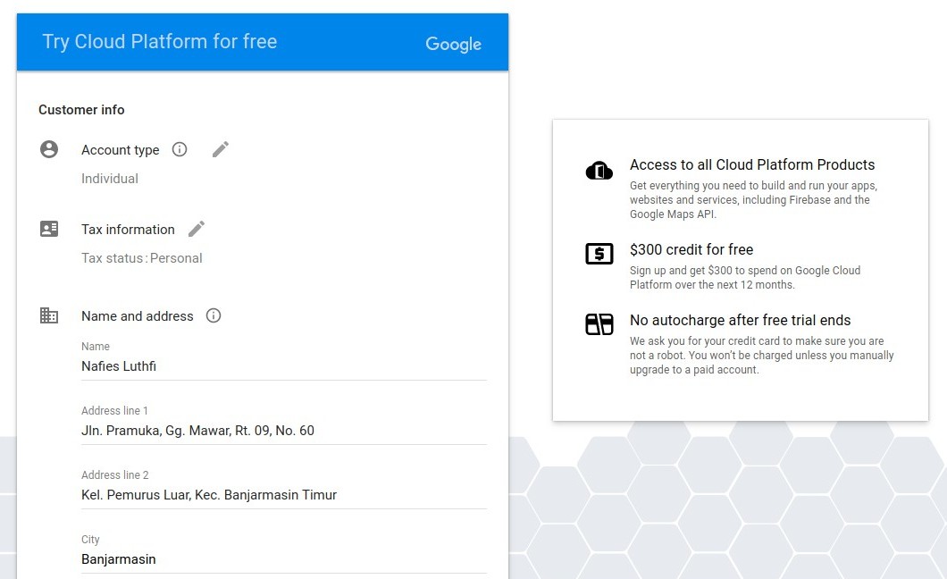 Google Cloud Platform Form