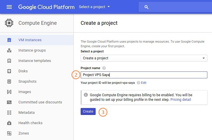 Google Cloud Platform Create Project