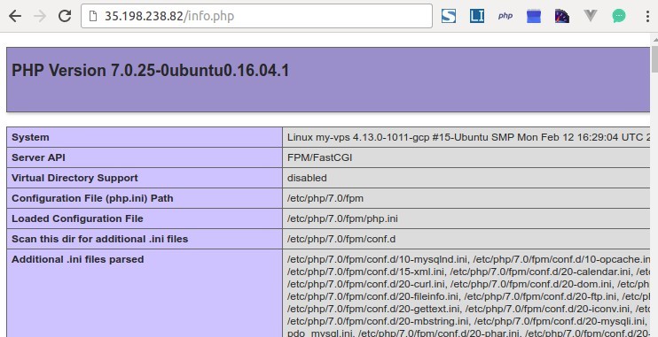 PHP 7.0 info