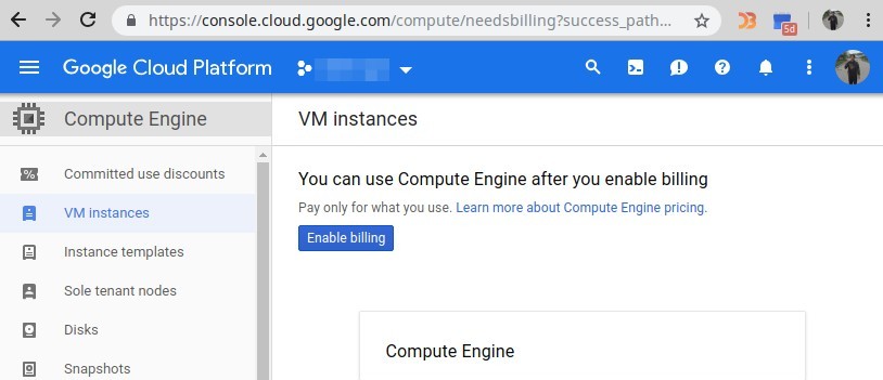 GCP VM Empty