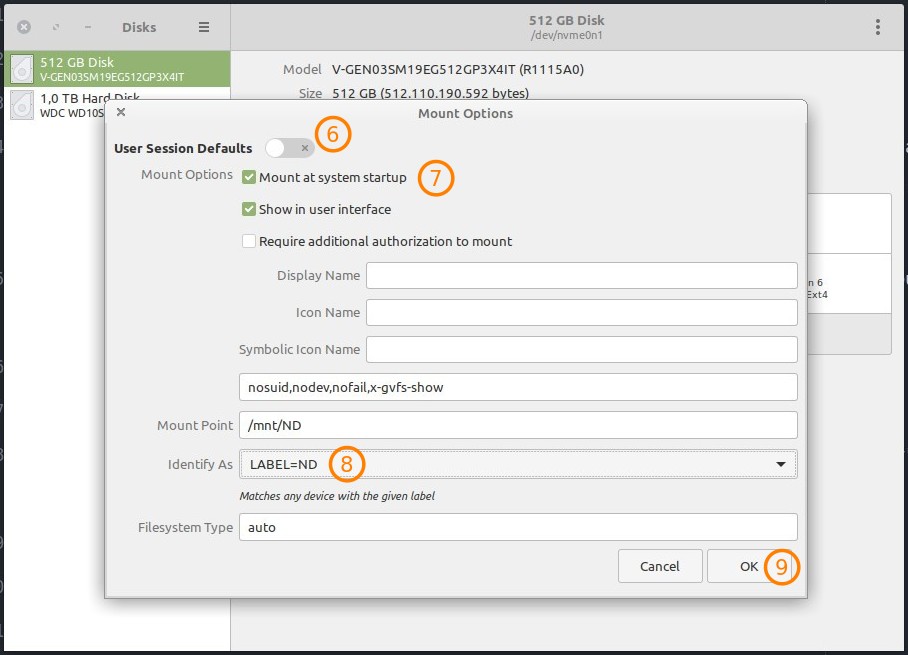 Auto-mount on Startup Gnome Disk Utility