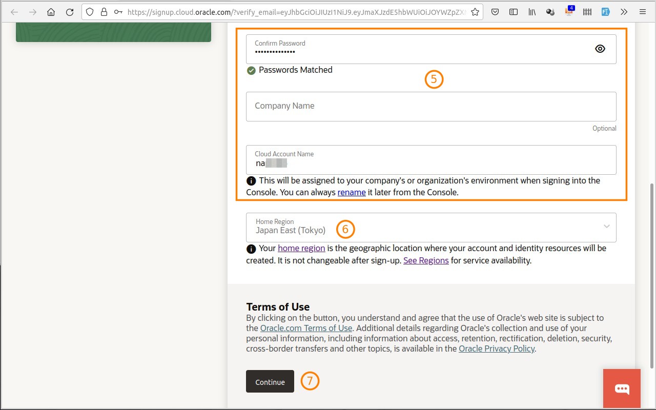 Formulir Pendaftaran Oracle Cloud