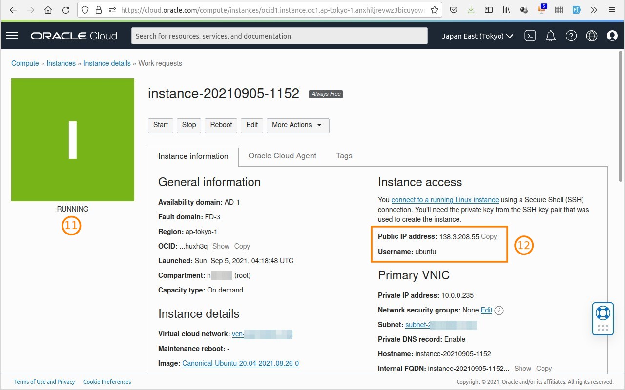 New Running VM Oracle Cloud